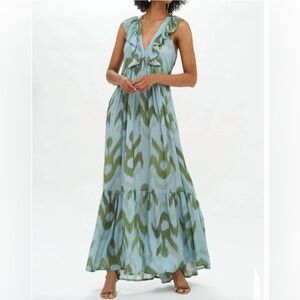 Oliphant Blue and Green Maxi Dress
Size XS